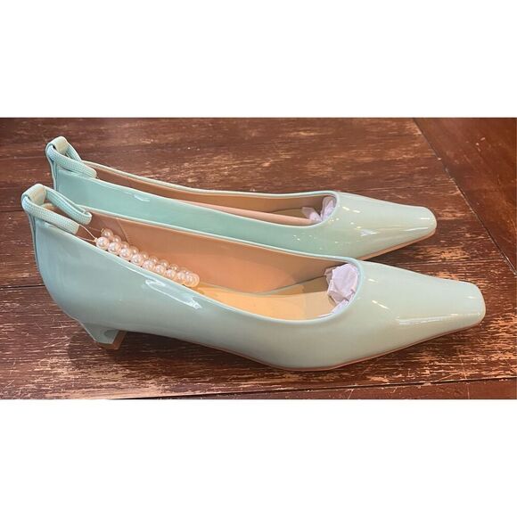 C.Paravano Ladies' Chunky Low Heel Pearl Ankle Strap - Picture 3 of 7